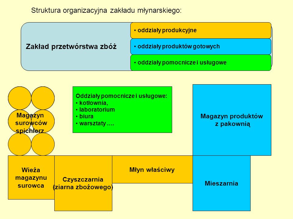 Struktura organizacyjna zakładu młynarskiego: