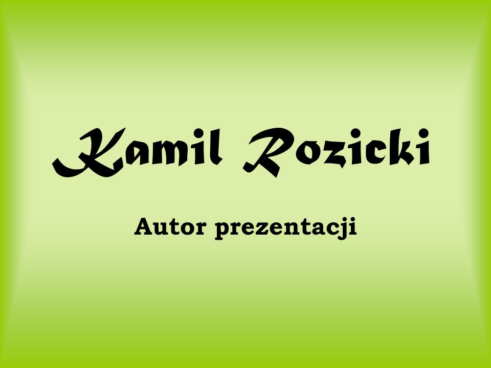 Kamil Rozicki Autor prezentacji