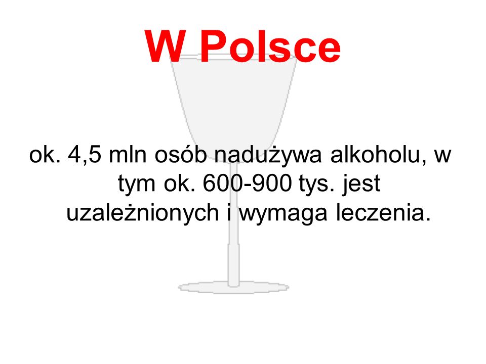 W Polsce ok. 4,5 mln osób nadużywa alkoholu, w tym ok.
