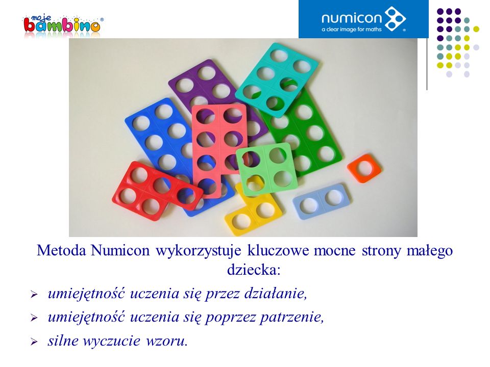 Metoda Numicon wykorzystuje kluczowe mocne strony małego dziecka: