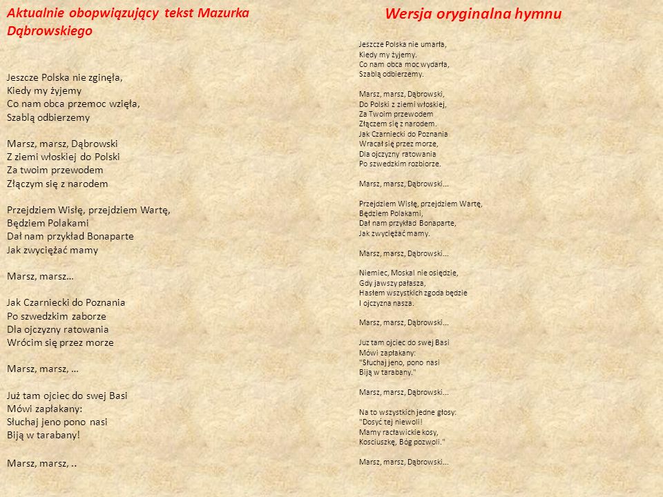 Wersja oryginalna hymnu