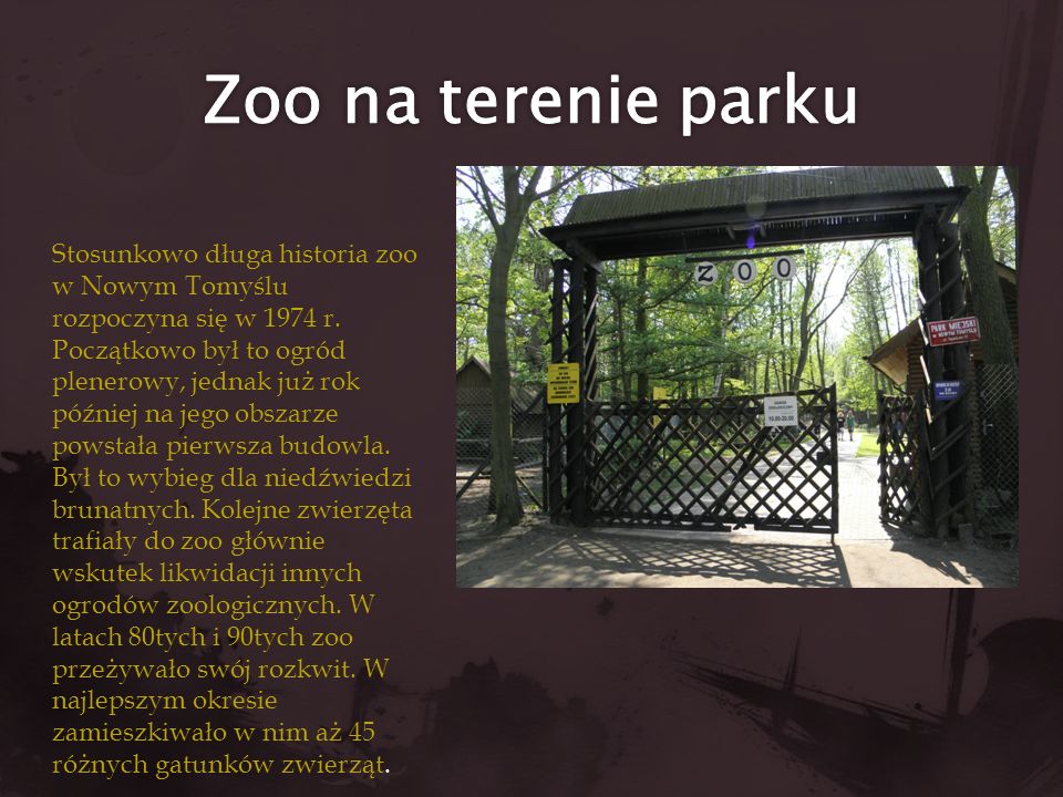 Zoo na terenie parku