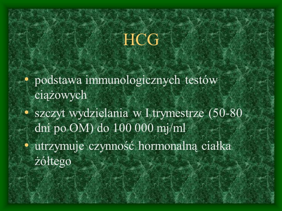 HCG podstawa immunologicznych testów ciążowych