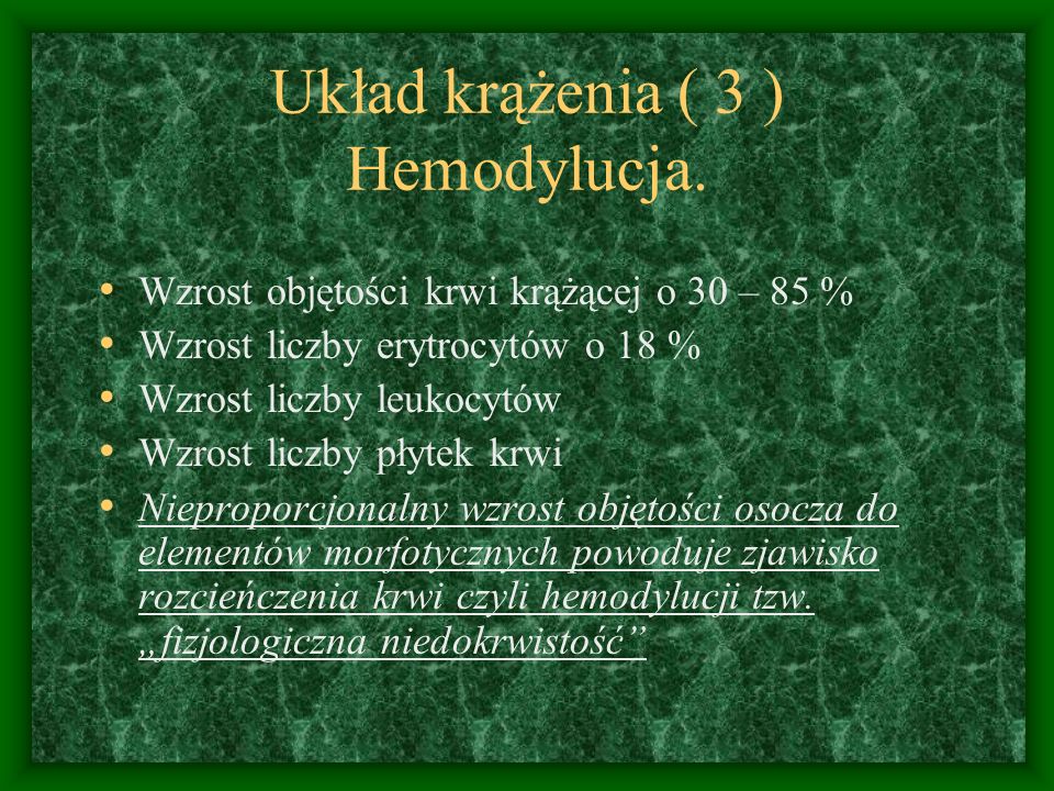 Układ krążenia ( 3 ) Hemodylucja.