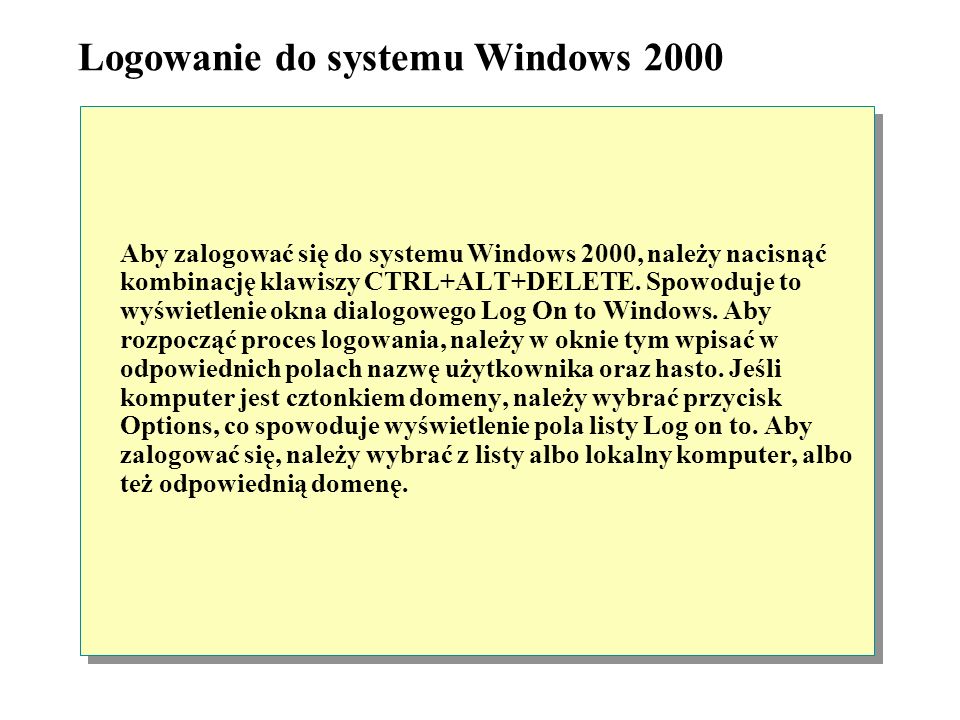 Logowanie do systemu Windows 2000