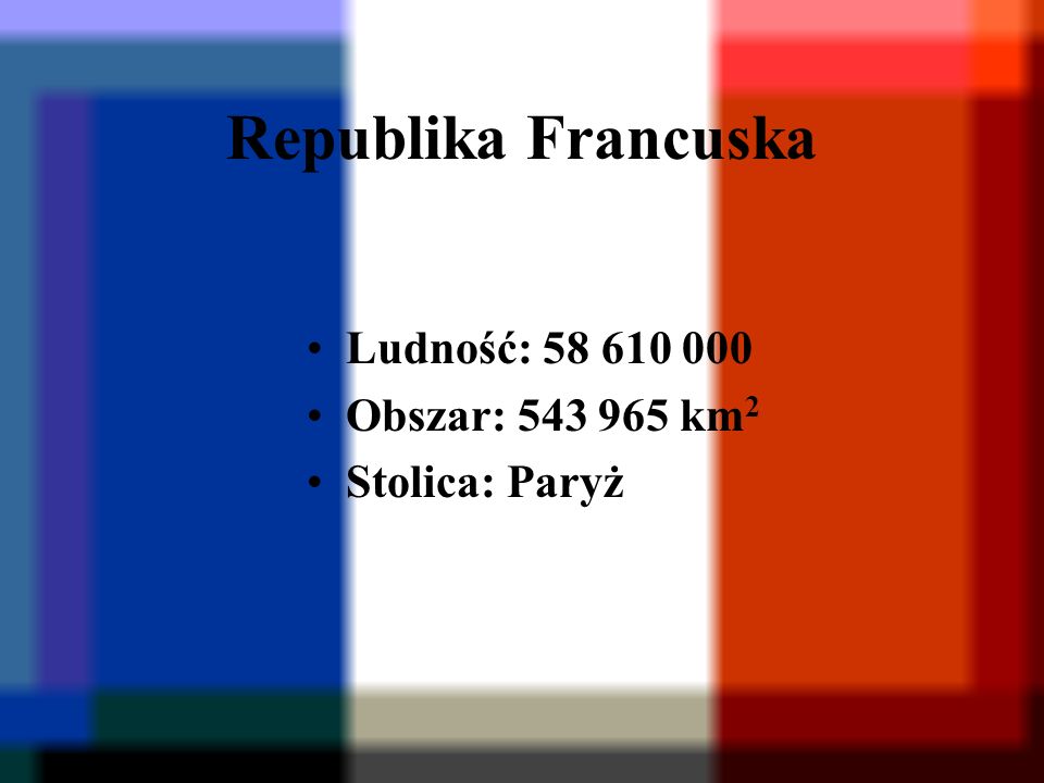 Republika Francuska Ludność: Obszar: km2