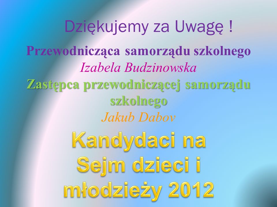 Kandydaci na Sejm dzieci i młodzieży 2012