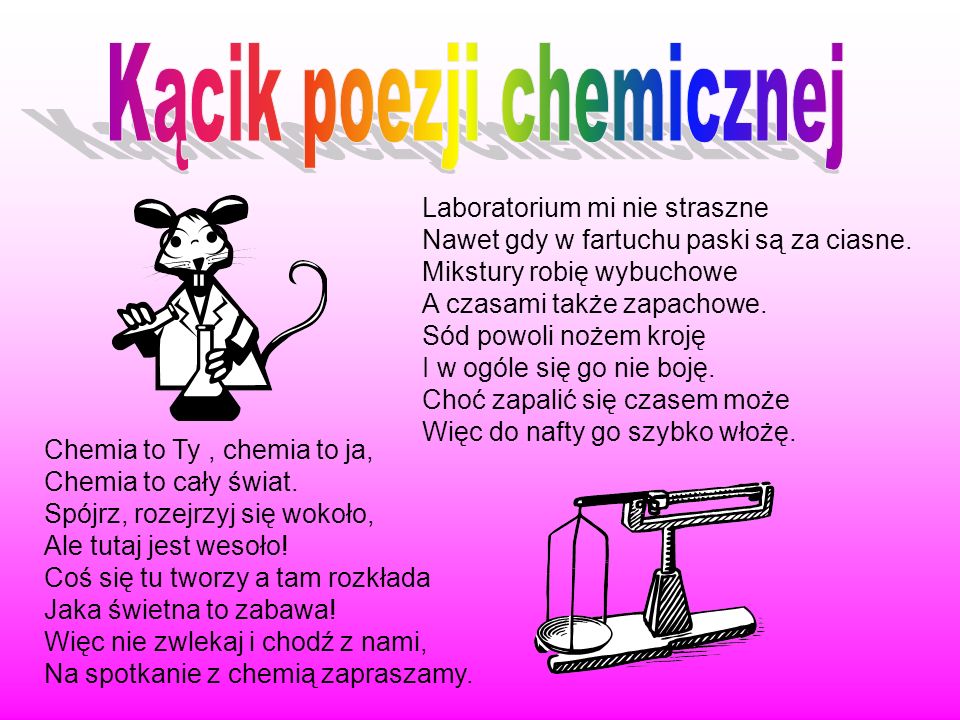 Kącik poezji chemicznej