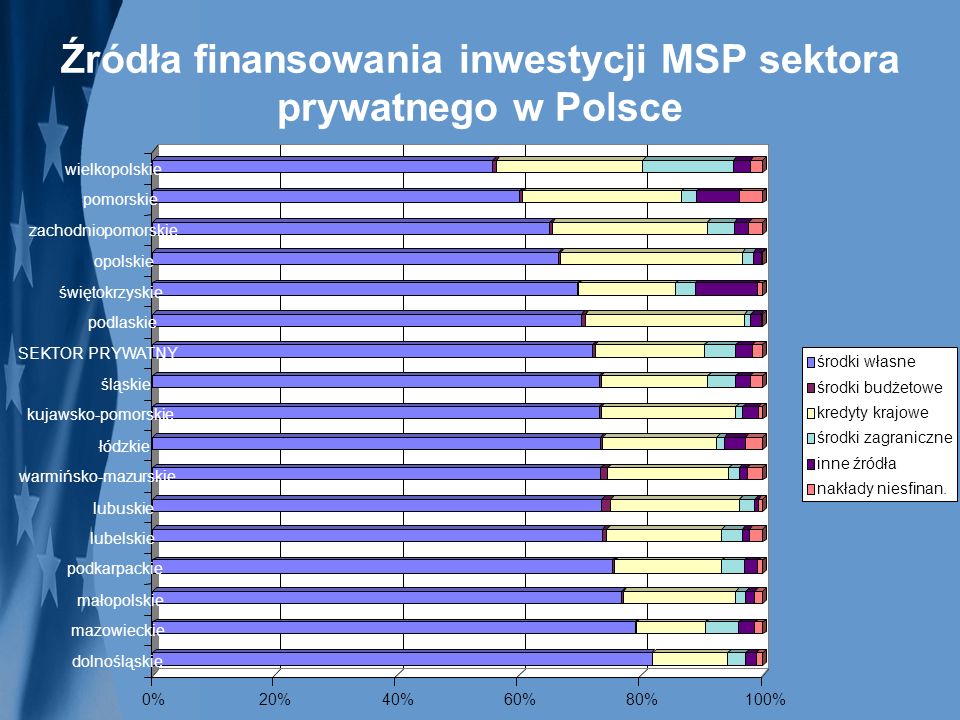 Źródła finansowania inwestycji MSP sektora prywatnego w Polsce