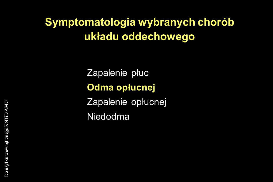 Symptomatologia wybranych chorób układu oddechowego