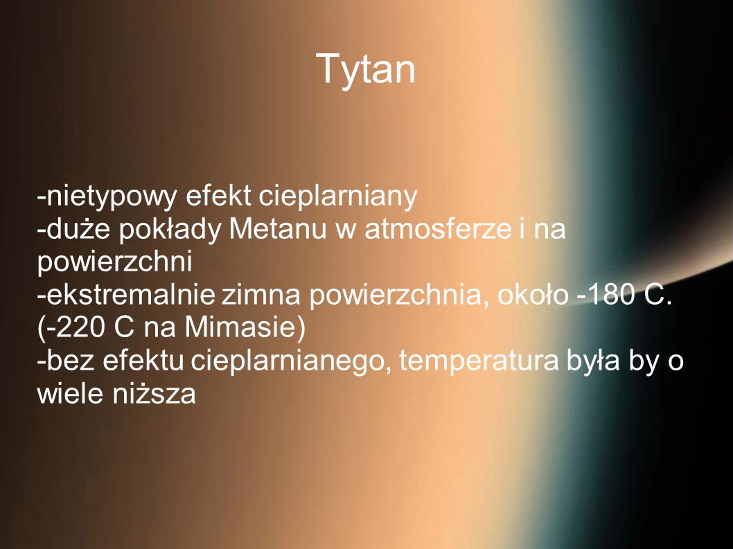 Tytan -nietypowy efekt cieplarniany