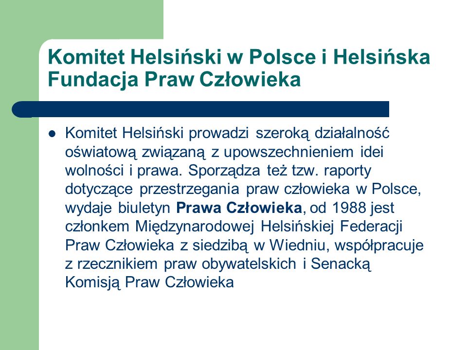 Komitet Helsiński w Polsce i Helsińska Fundacja Praw Człowieka