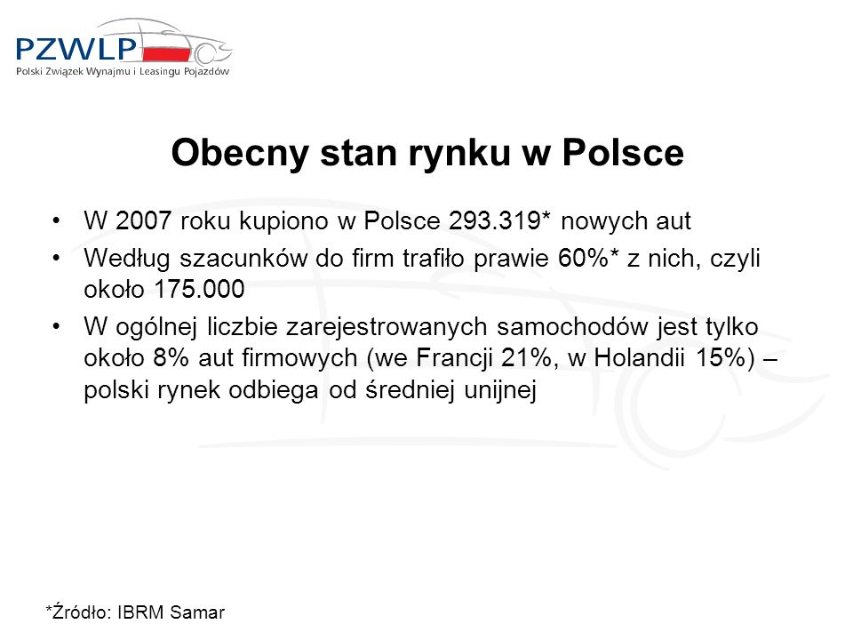 Obecny stan rynku w Polsce