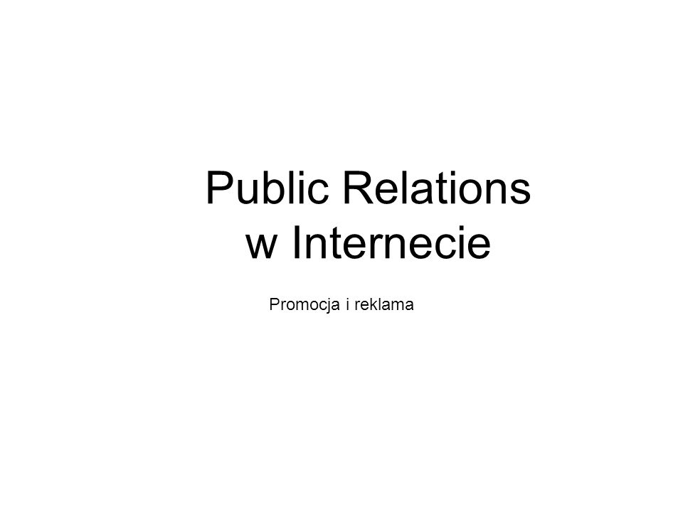 Public Relations w Internecie