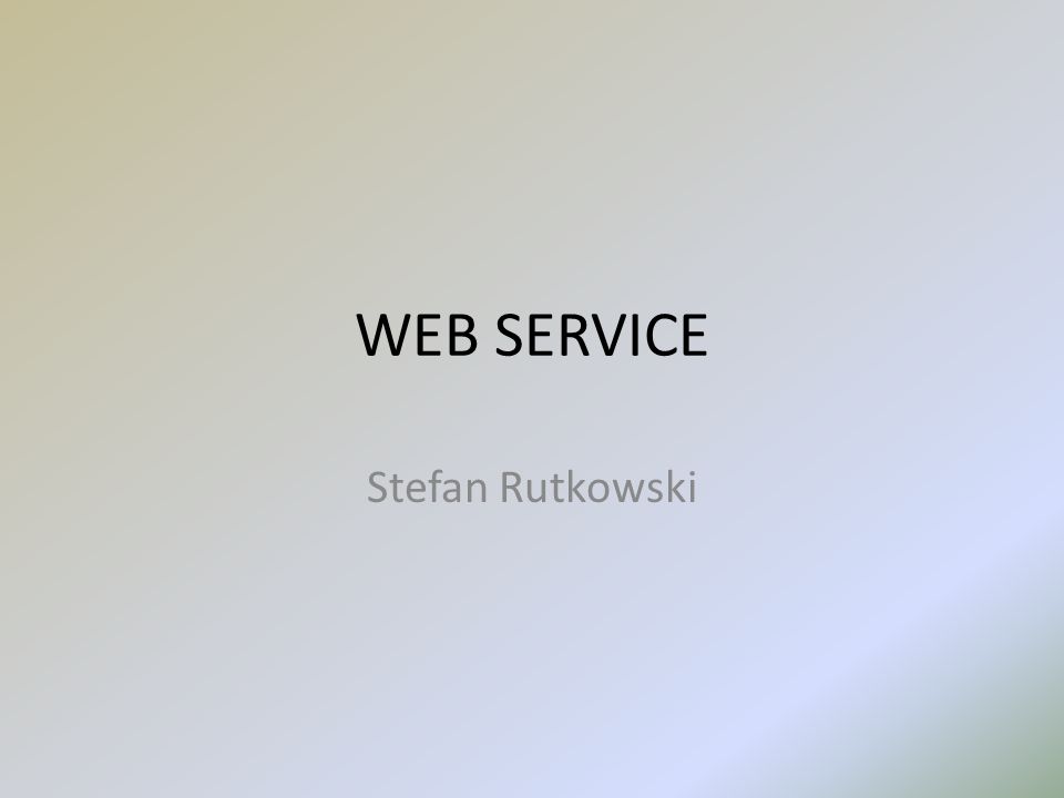 WEB SERVICE Stefan Rutkowski