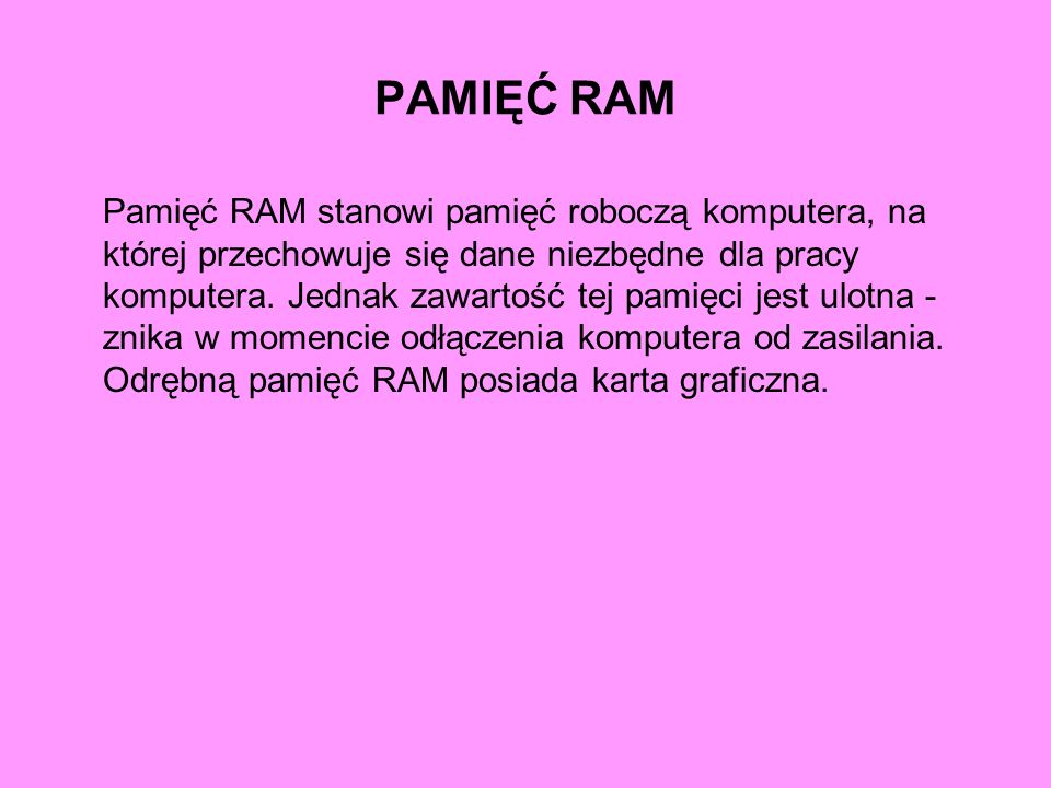 PAMIĘĆ RAM