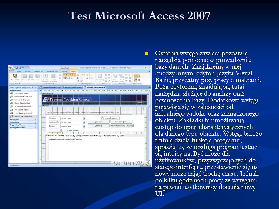 Test Microsoft Access 2007