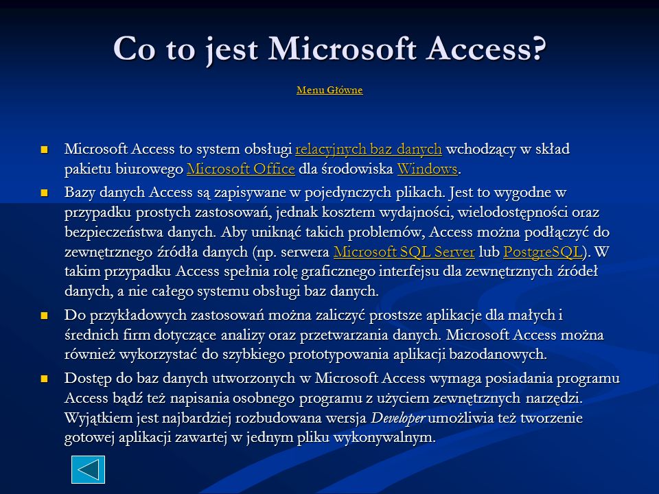 Co to jest Microsoft Access Menu Główne