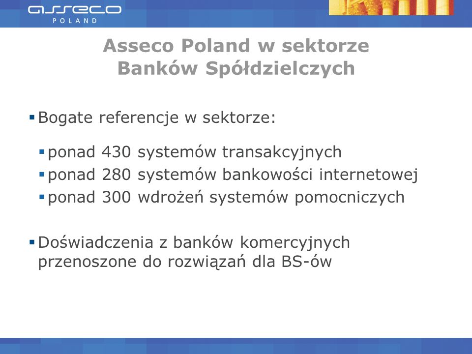 Asseco Poland w sektorze Banków Spółdzielczych