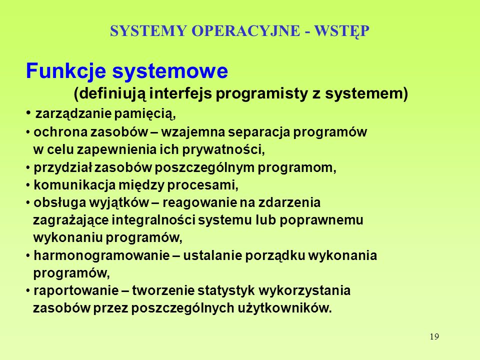 SYSTEMY OPERACYJNE WSTĘP - Ppt Pobierz