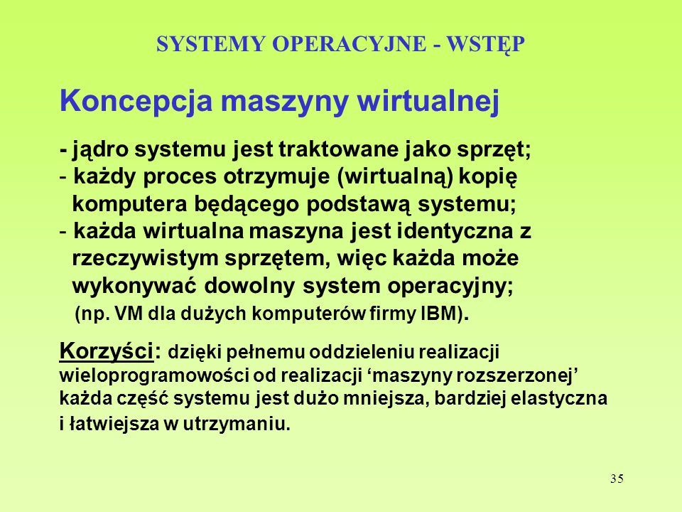 SYSTEMY OPERACYJNE - WSTĘP