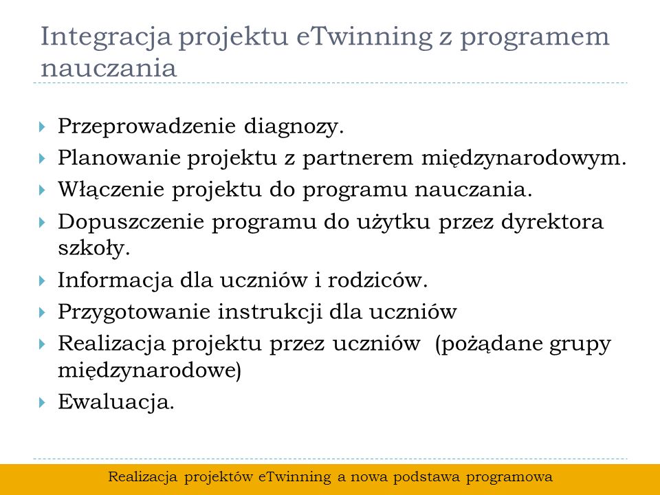 Integracja projektu eTwinning z programem nauczania