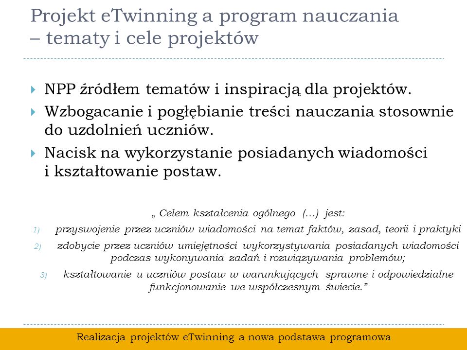 Projekt eTwinning a program nauczania – tematy i cele projektów